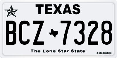 TX license plate BCZ7328