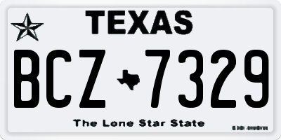 TX license plate BCZ7329