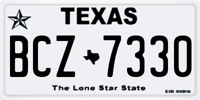 TX license plate BCZ7330