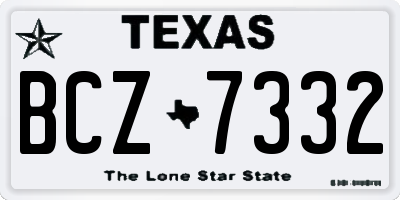 TX license plate BCZ7332