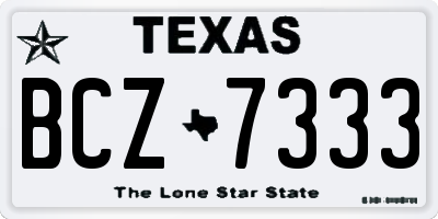 TX license plate BCZ7333