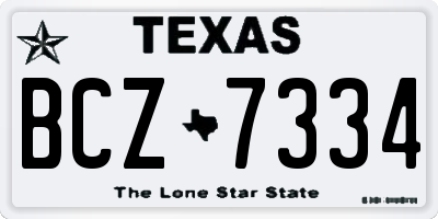 TX license plate BCZ7334