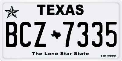 TX license plate BCZ7335