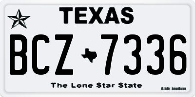 TX license plate BCZ7336