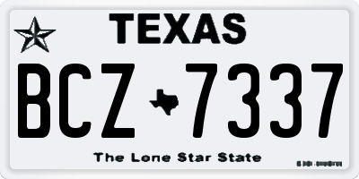 TX license plate BCZ7337
