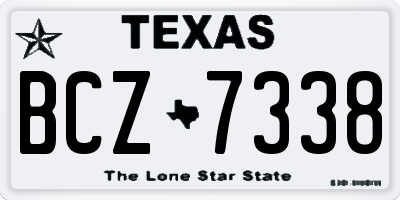 TX license plate BCZ7338
