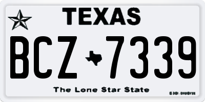 TX license plate BCZ7339