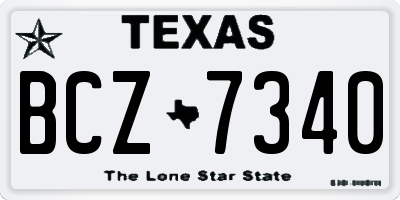 TX license plate BCZ7340