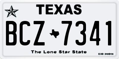 TX license plate BCZ7341