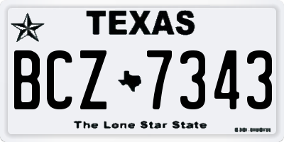 TX license plate BCZ7343