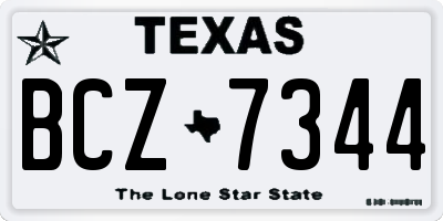 TX license plate BCZ7344