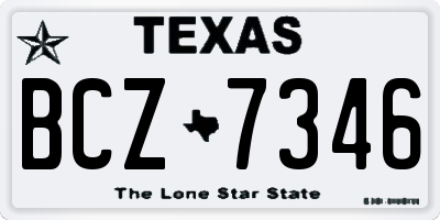 TX license plate BCZ7346