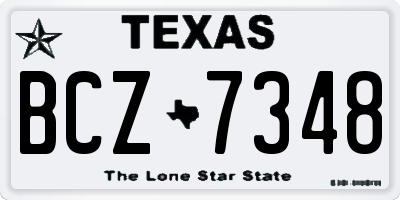 TX license plate BCZ7348