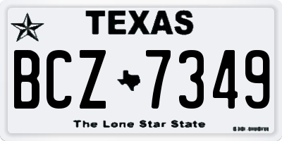 TX license plate BCZ7349