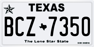 TX license plate BCZ7350