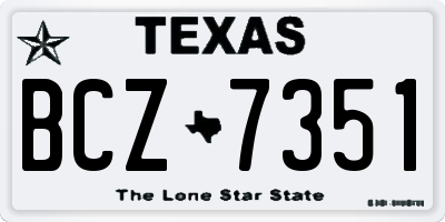 TX license plate BCZ7351