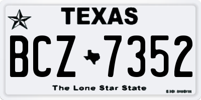 TX license plate BCZ7352