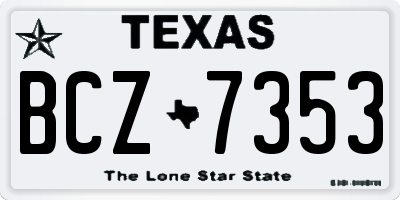TX license plate BCZ7353