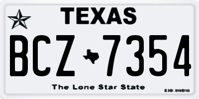 TX license plate BCZ7354