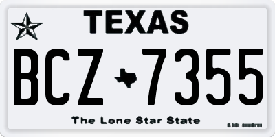TX license plate BCZ7355