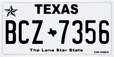 TX license plate BCZ7356