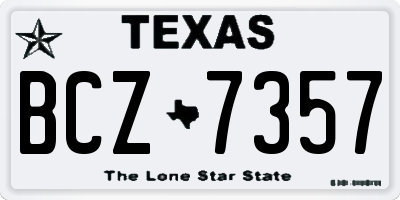 TX license plate BCZ7357