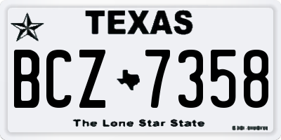 TX license plate BCZ7358