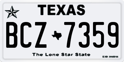 TX license plate BCZ7359