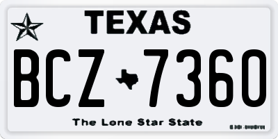 TX license plate BCZ7360
