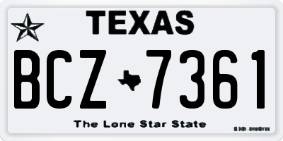 TX license plate BCZ7361