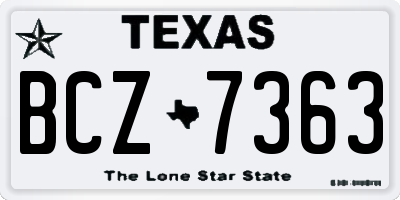 TX license plate BCZ7363