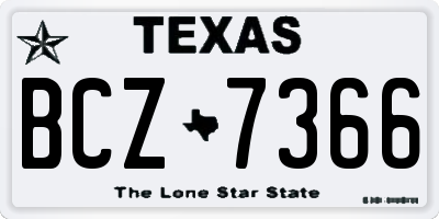 TX license plate BCZ7366