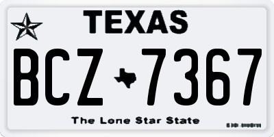 TX license plate BCZ7367
