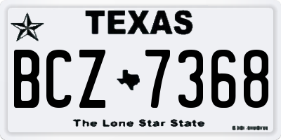 TX license plate BCZ7368