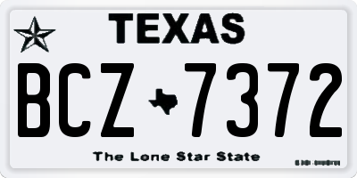 TX license plate BCZ7372