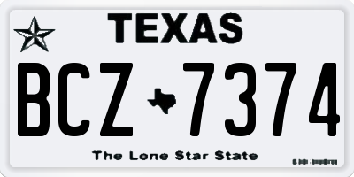TX license plate BCZ7374