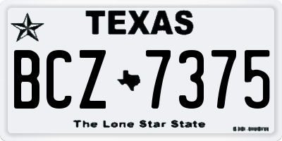 TX license plate BCZ7375