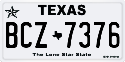 TX license plate BCZ7376