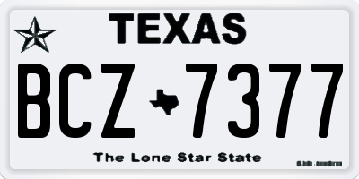 TX license plate BCZ7377