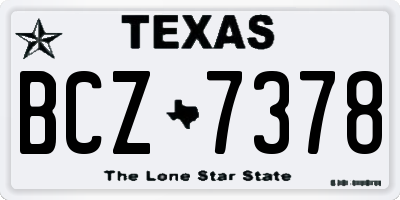 TX license plate BCZ7378