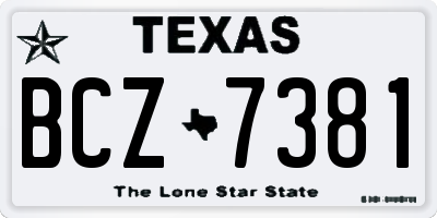 TX license plate BCZ7381