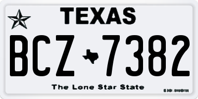 TX license plate BCZ7382