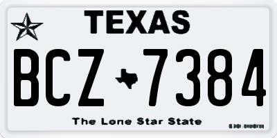 TX license plate BCZ7384
