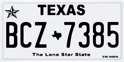 TX license plate BCZ7385
