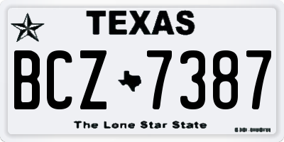 TX license plate BCZ7387