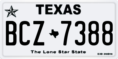 TX license plate BCZ7388