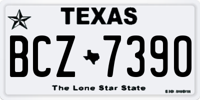 TX license plate BCZ7390