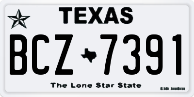 TX license plate BCZ7391