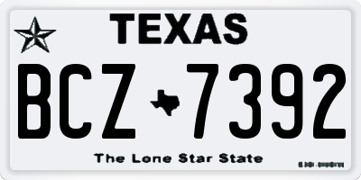 TX license plate BCZ7392