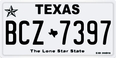 TX license plate BCZ7397